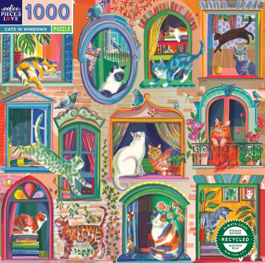 1000pc Puzzle - Cats In Windows