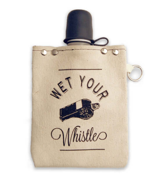 240ml Canvas Flask - Wet Your Whistle