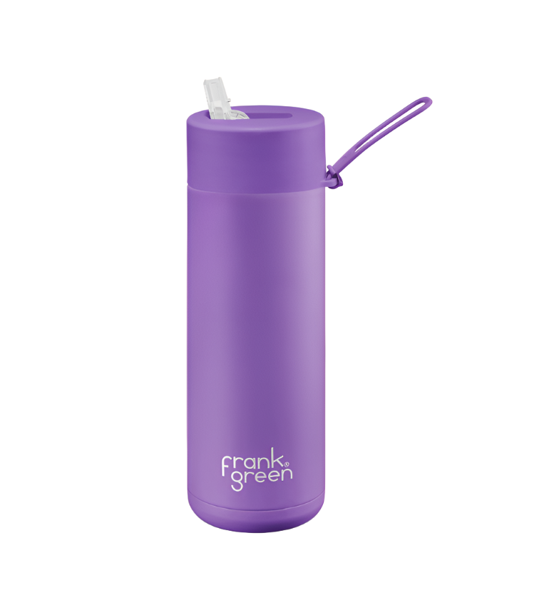 Ceramic Reusable Bottle with Straw Lid 595mL