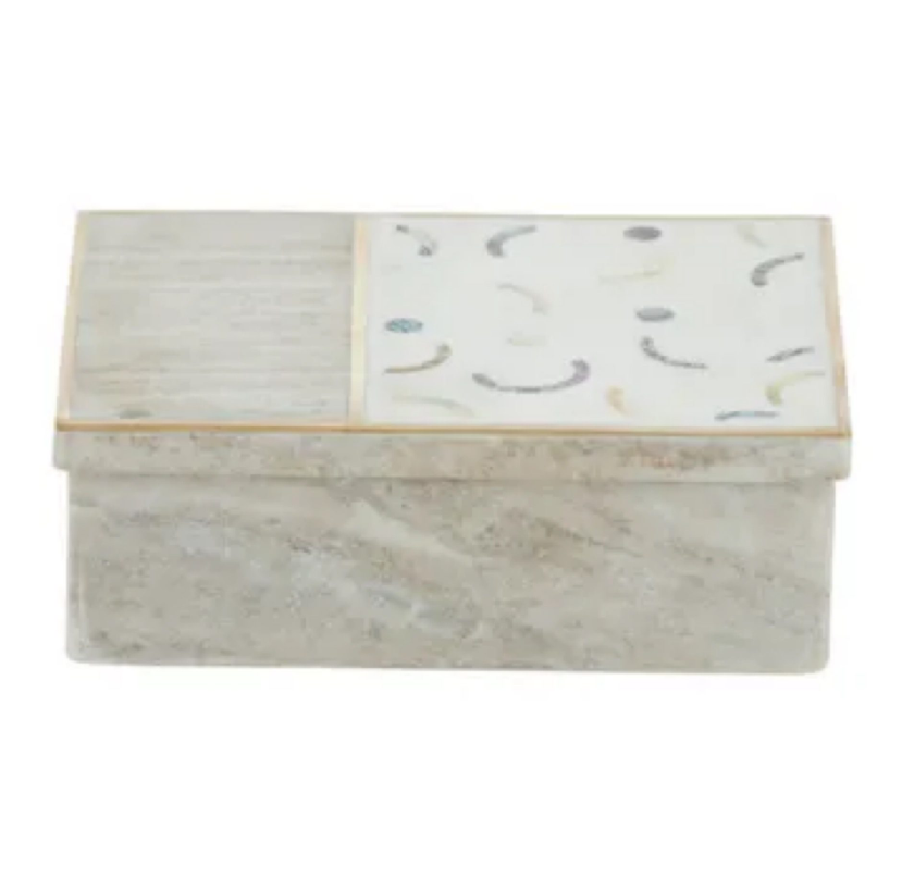 Quoi Marble Inlay Trinket Box