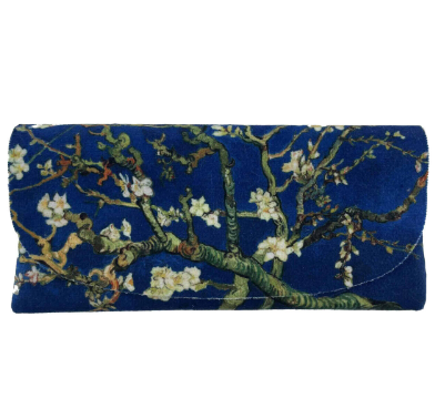 Velour Glasses Case - Van Gogh,  Amandiers (Dark Blue)