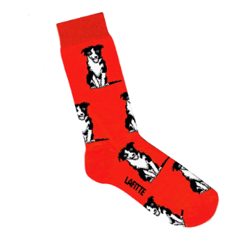 LAFITTE Socks - Border Collie - Red (W8-12, M6-11)