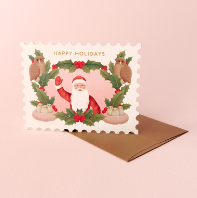 Happy Holidays Santa Die Cut Card