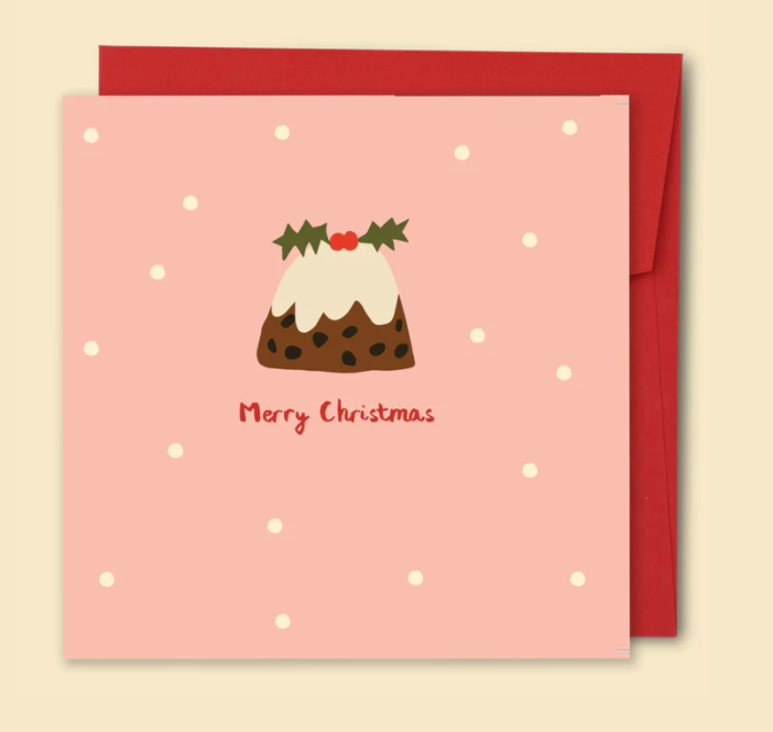 Merry Christmas Pudding Card