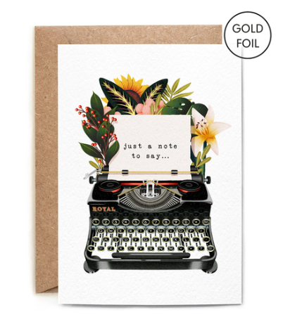 Just a Note To Say Typewriter Card