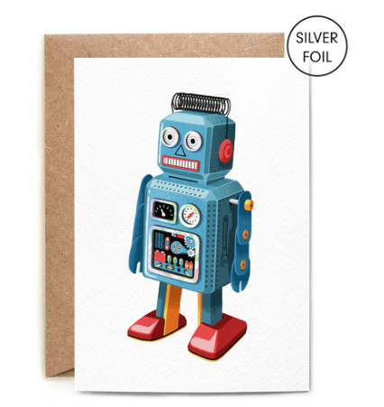 Retro Robot Card