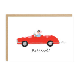 Retired Red Car Card - Linda