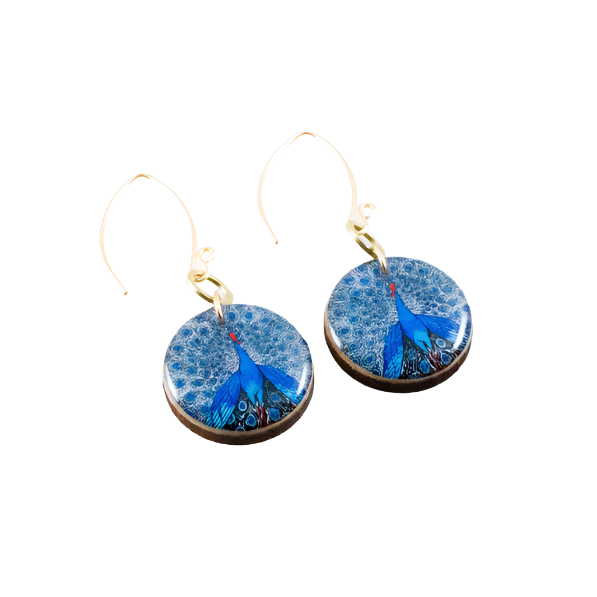 Vintage Peacock Circle Earrings