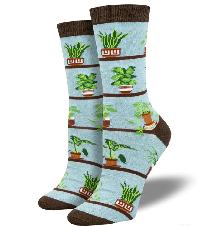 Womens Bamboo Socks - Houseplants