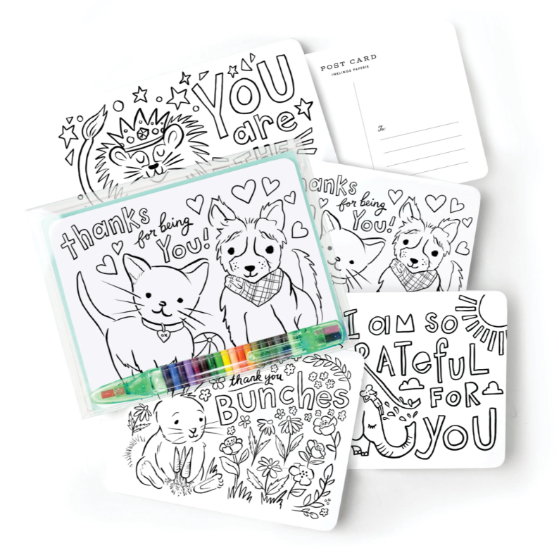 Kids Thank You Colour-In Postcard Kit