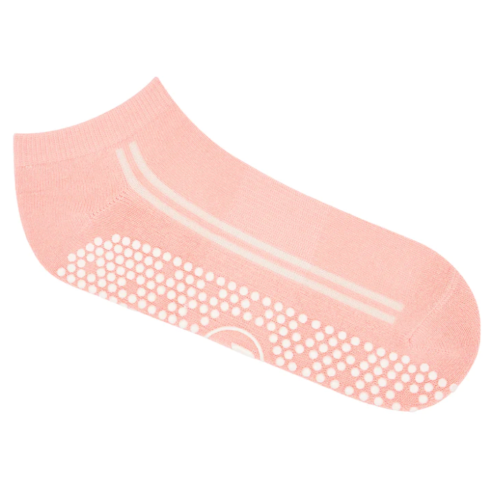 Classic Low Rise Grip Socks - Guava Stripes