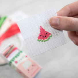 Kawaii Mini Cross Stitch In A Matchbox - Watermelon