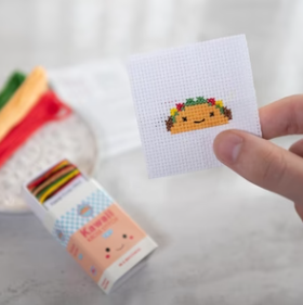 Kawaii Mini Cross Stitch In A Matchbox - Taco