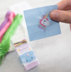 Kawaii Mini Cross Stitch In A Matchbox - Unicorn