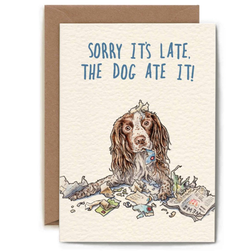 Sorry It's Late Spaniel Card