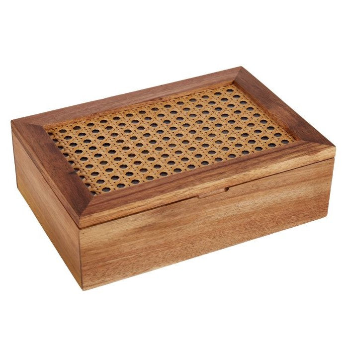 Acacia & Rattan Tea Box