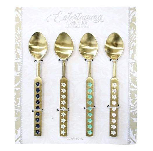 Mini Daisy Teaspoon  Set (Set of 4)