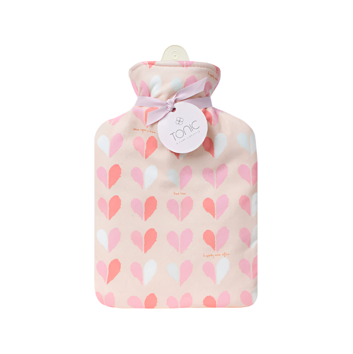 Hot Water Bottle 1L - Flannel Heart