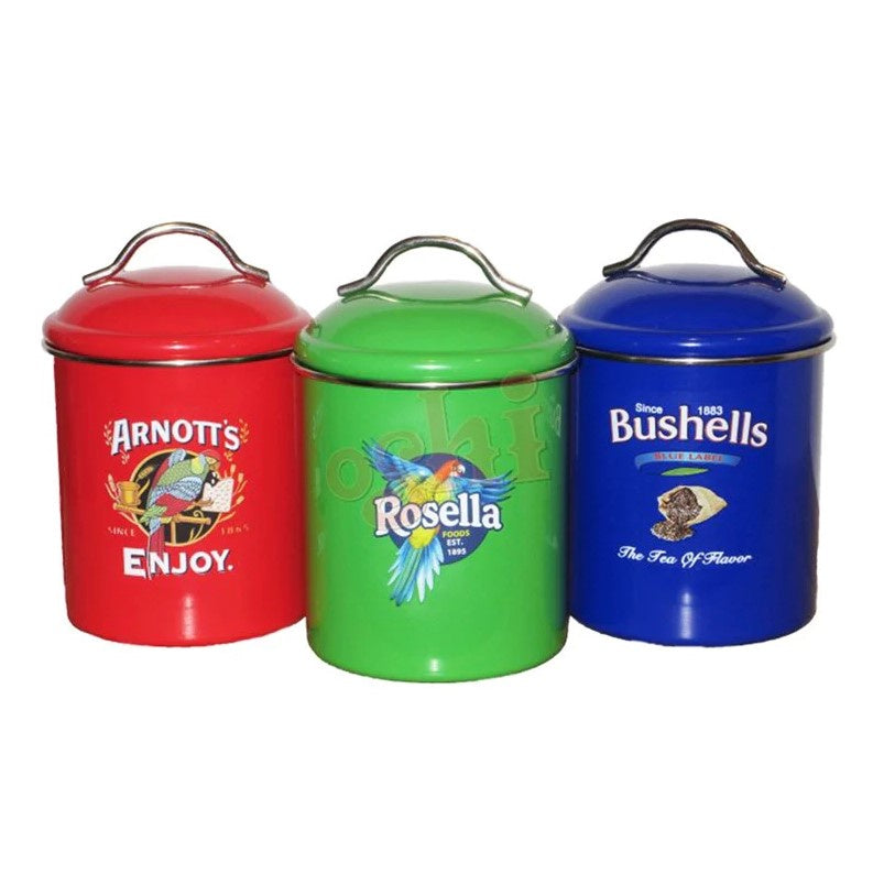 Canisters Coloured Set of 3