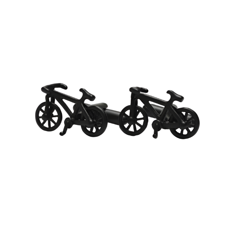 Cufflinks - Matte Black Bicycle