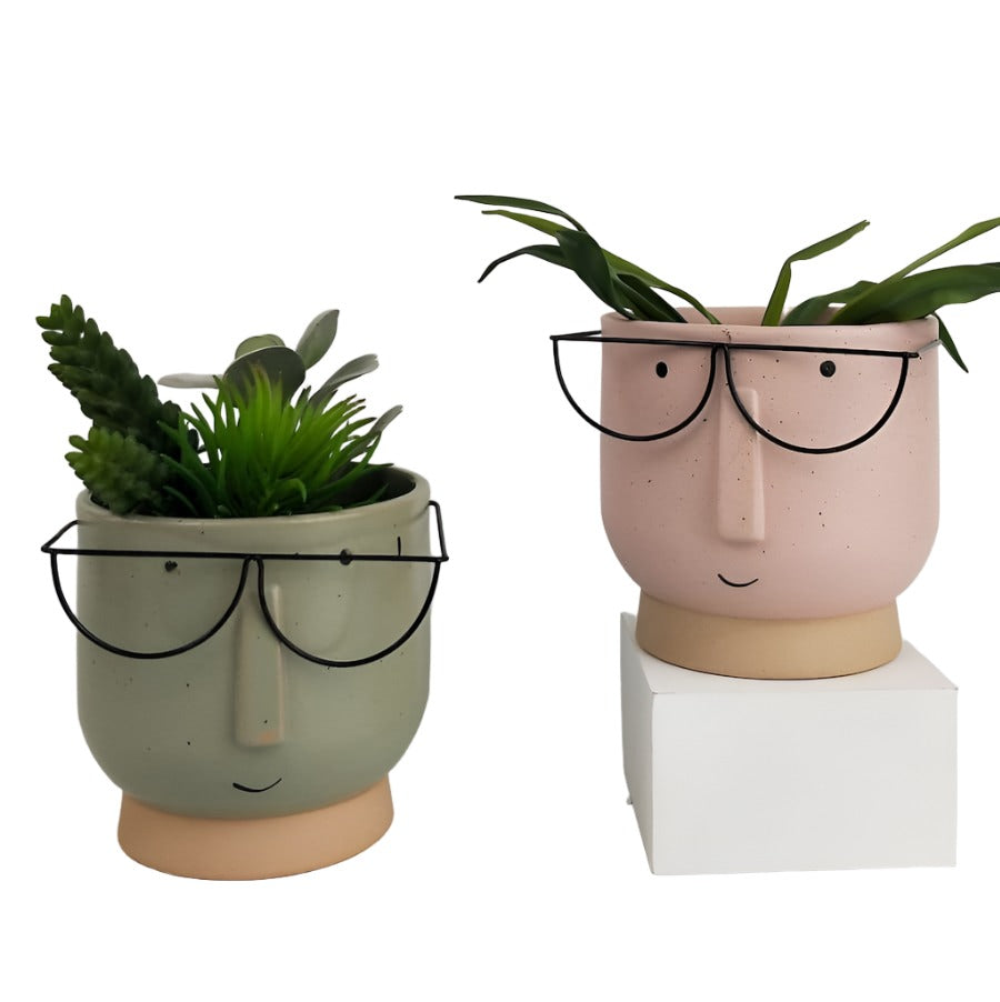 Blake with Glasses Planter - Short