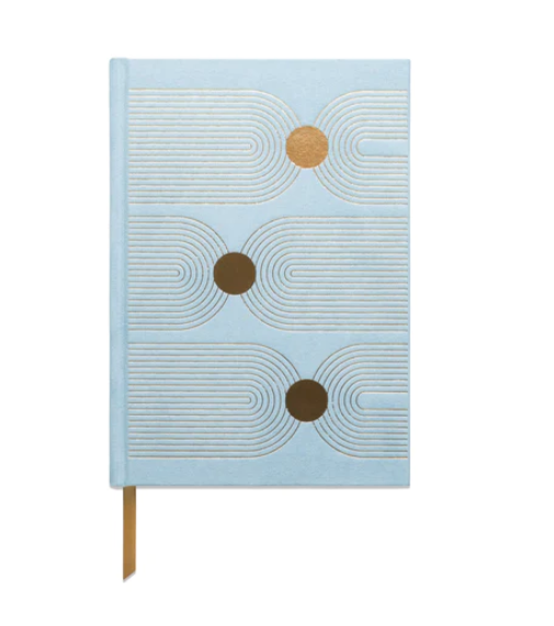 Hard Cover Suede Cloth Journal - Arch Dot Blue