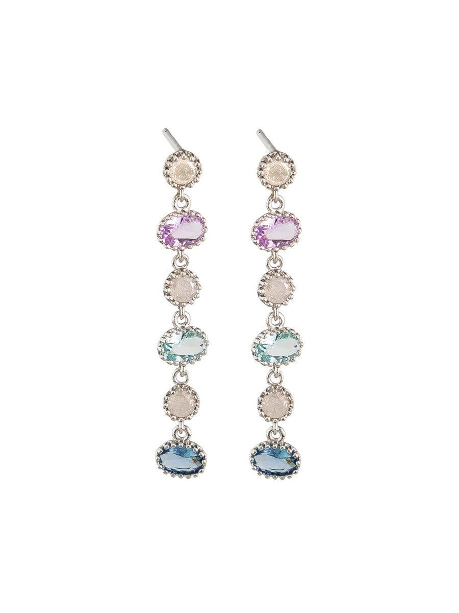 Silver Natalia Crystal Earrings