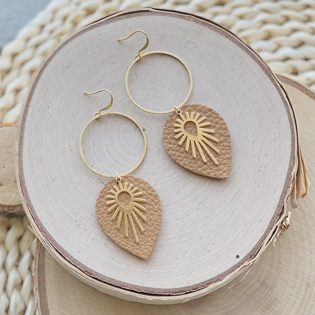 Solis Hoop Earrings - Old Gold