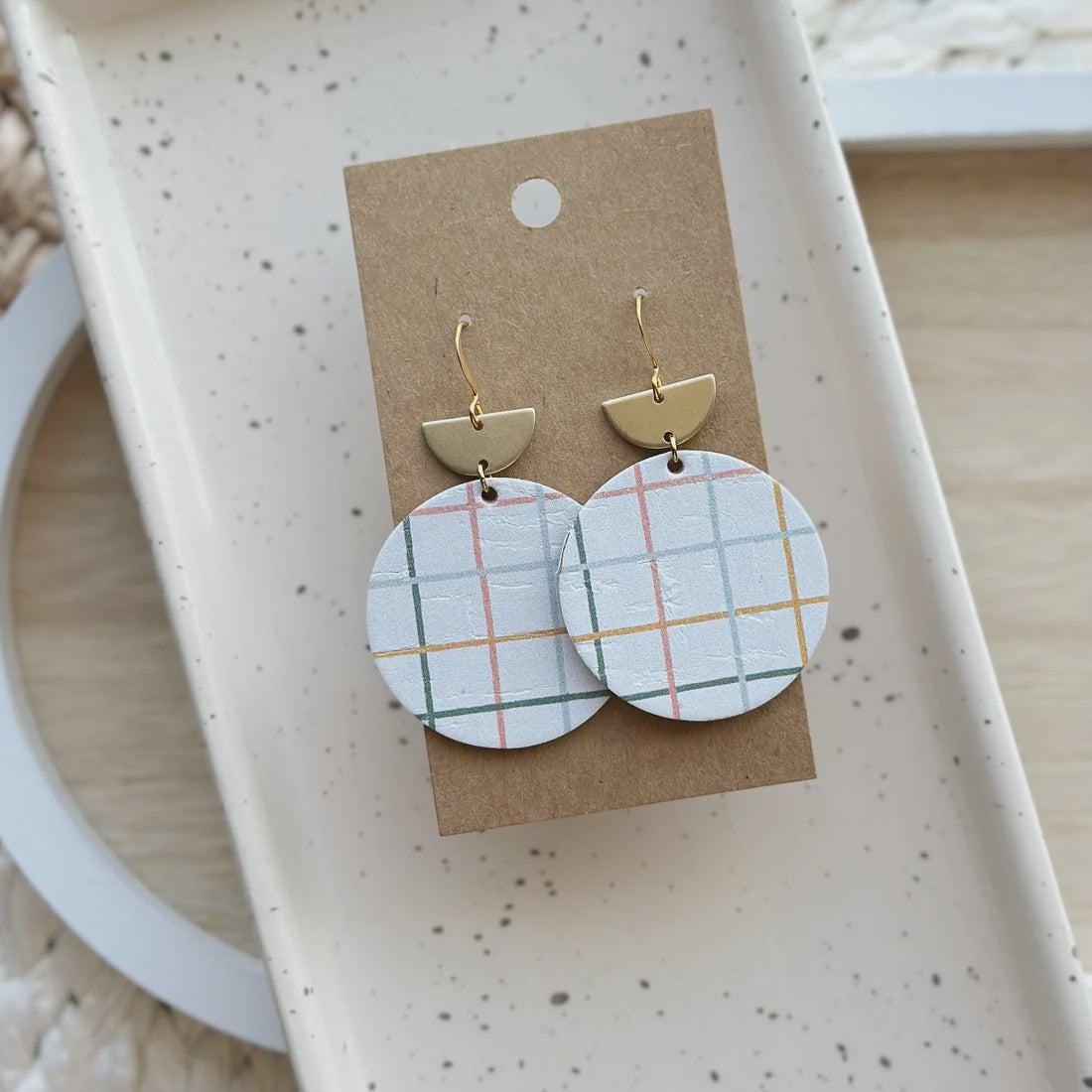 Dune Drop Earring- Fresh Plaid