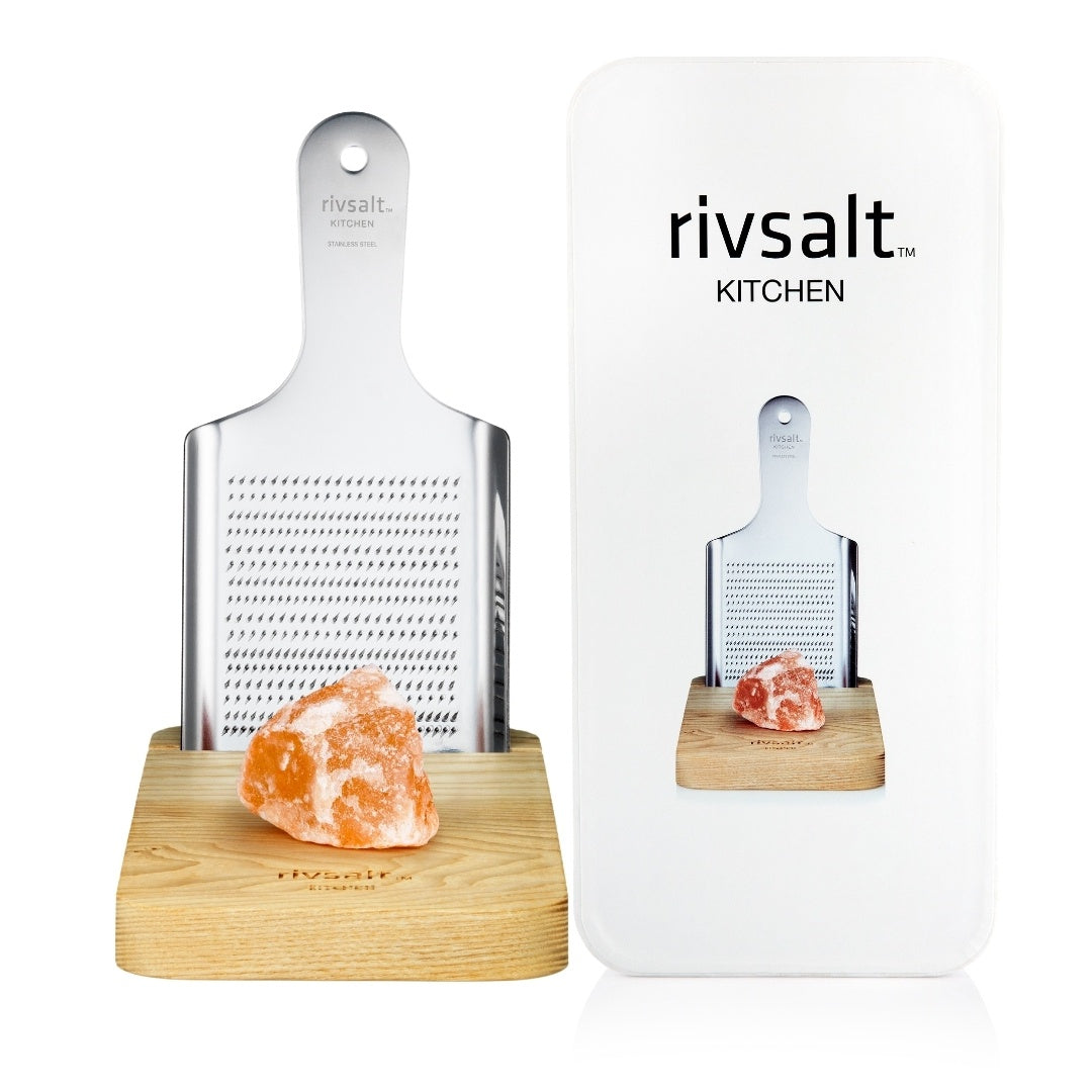 Rivsalt Kitchen - Rock Salt & Grater with Oak Stand