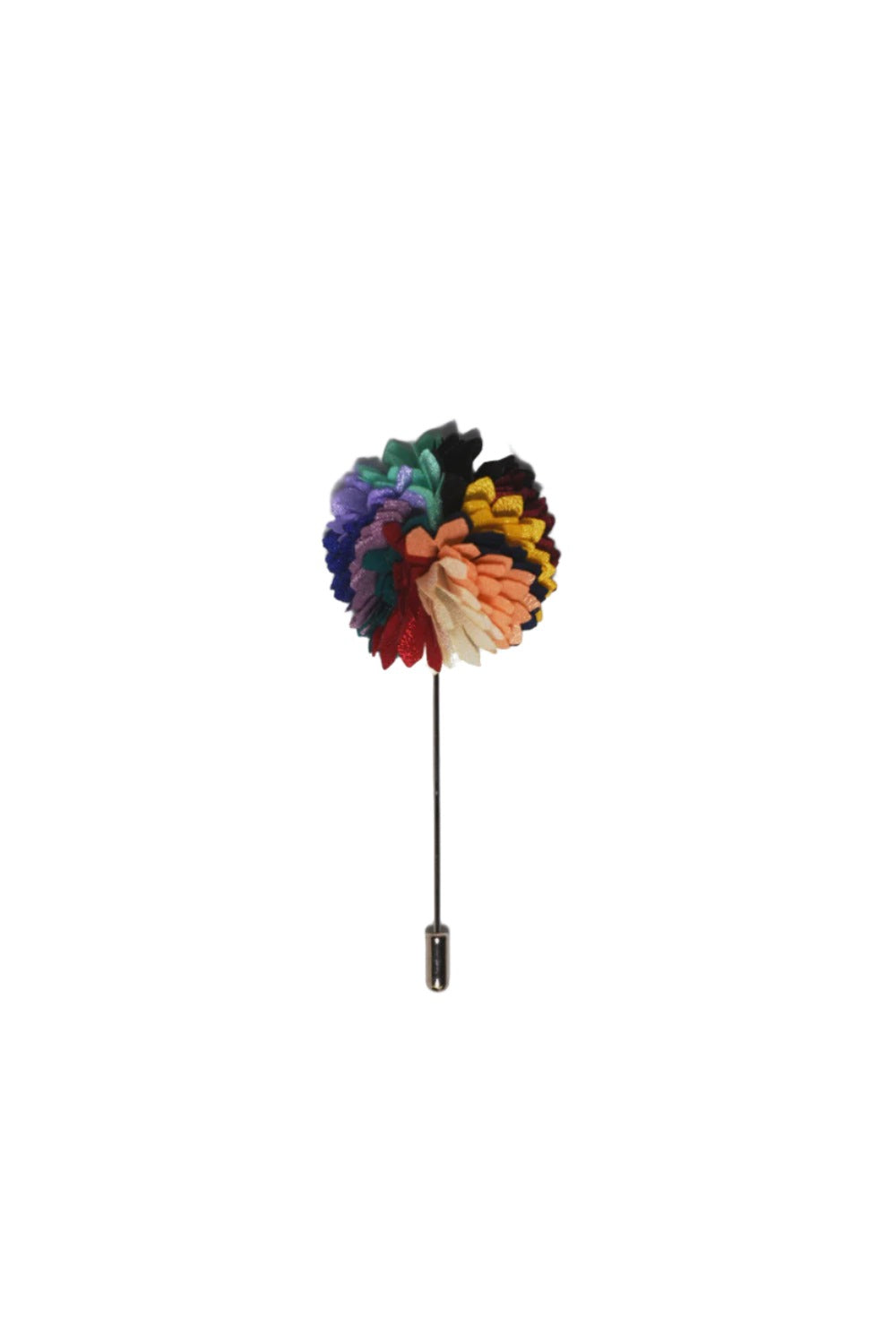 Multicolour Satin Floral Lapel Pin