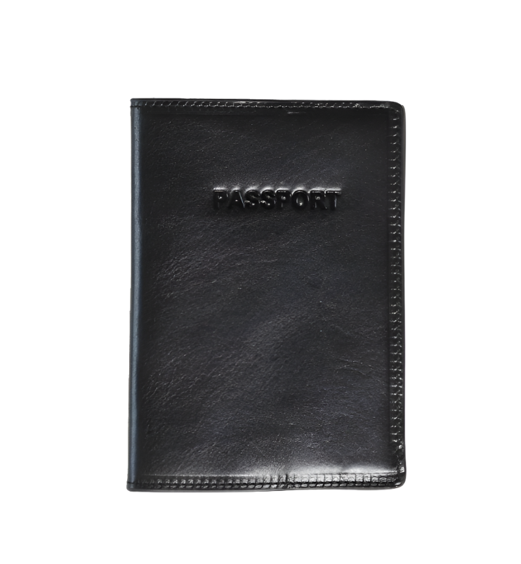 Leather Black Passport Holder