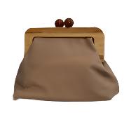 Wood Frame Clutch Bag