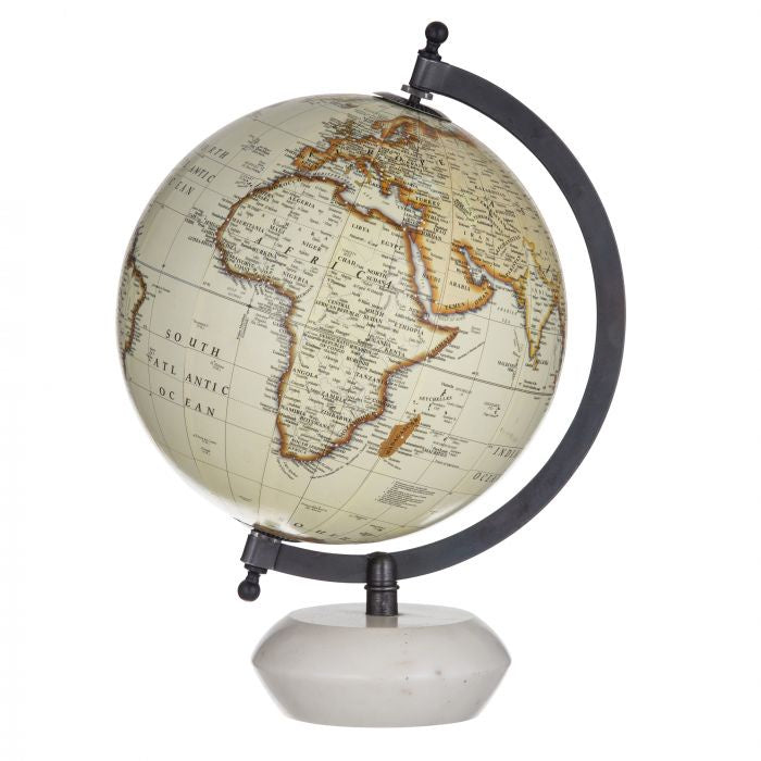 Miles Globe Sculpture (Marble base)